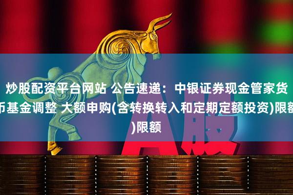 炒股配资平台网站 公告速递：中银证券现金管家货币基金调整 大额申购(含转换转入和定期定额投资)限额